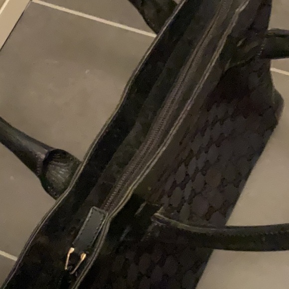 Authentic GUCCI Black GG Nylon Monogram Leather Abbey Medium Tote Bag - Picture 10 of 11